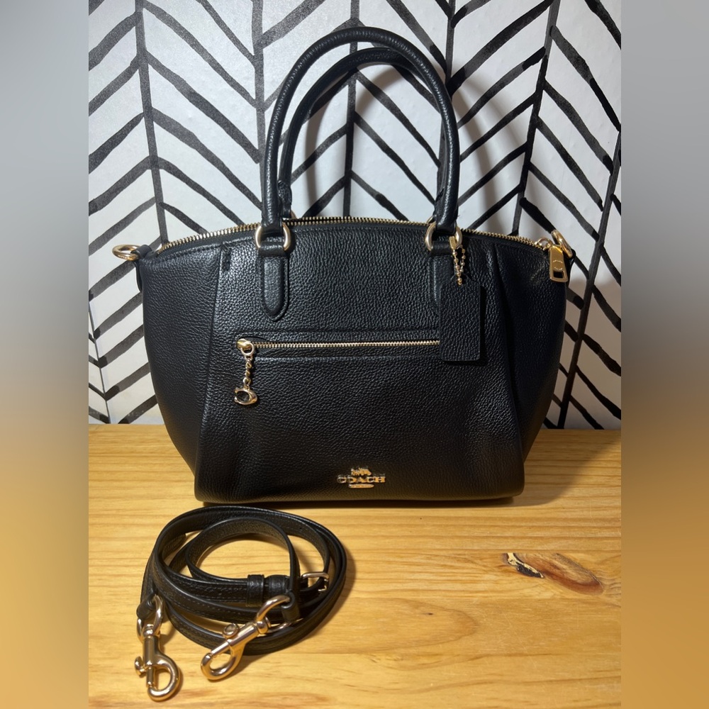 Coach Black Pebbled Leather Elsie